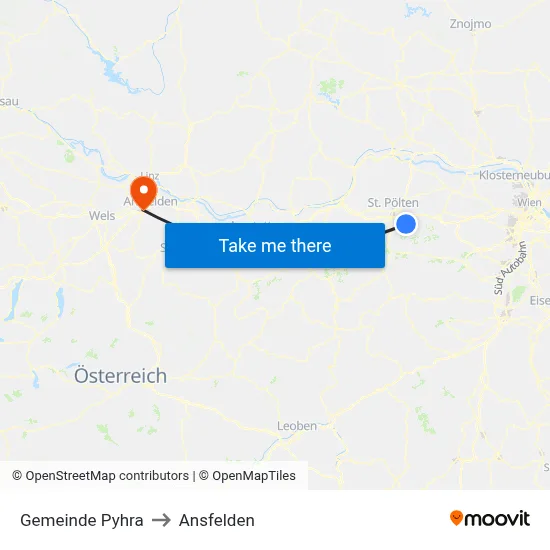 Gemeinde Pyhra to Ansfelden map
