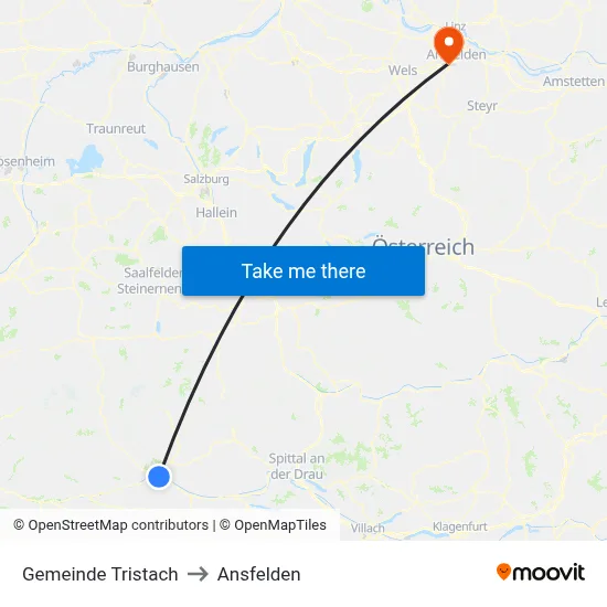 Gemeinde Tristach to Ansfelden map