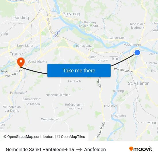 Gemeinde Sankt Pantaleon-Erla to Ansfelden map