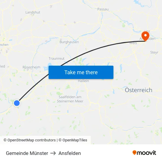 Gemeinde Münster to Ansfelden map