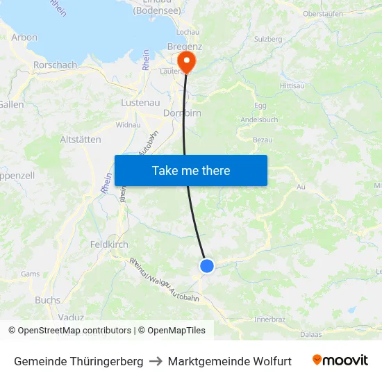 Gemeinde Thüringerberg to Marktgemeinde Wolfurt map