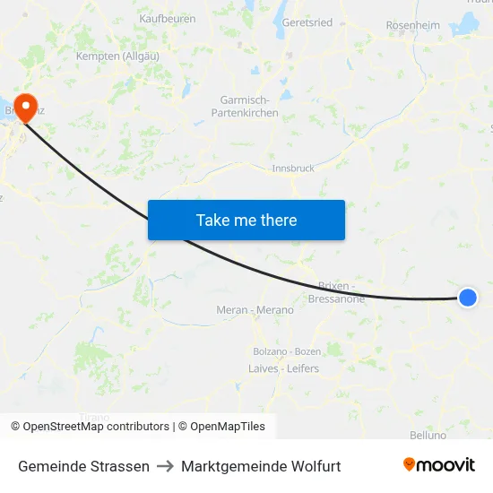 Gemeinde Strassen to Marktgemeinde Wolfurt map