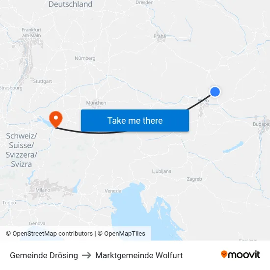 Gemeinde Drösing to Marktgemeinde Wolfurt map