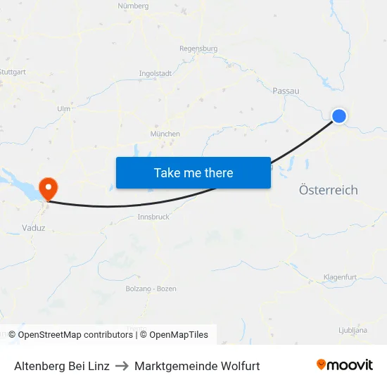 Altenberg Bei Linz to Marktgemeinde Wolfurt map