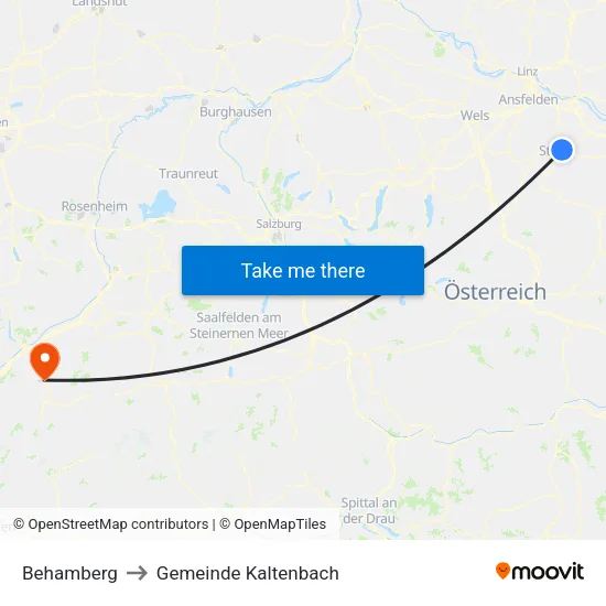 Behamberg to Gemeinde Kaltenbach map