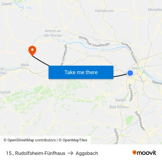 15., Rudolfsheim-Fünfhaus to Aggsbach map
