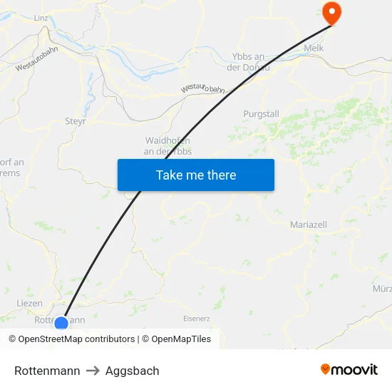 Rottenmann to Aggsbach map