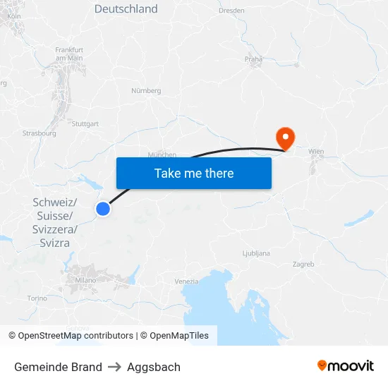 Gemeinde Brand to Aggsbach map