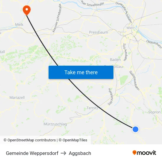 Gemeinde Weppersdorf to Aggsbach map