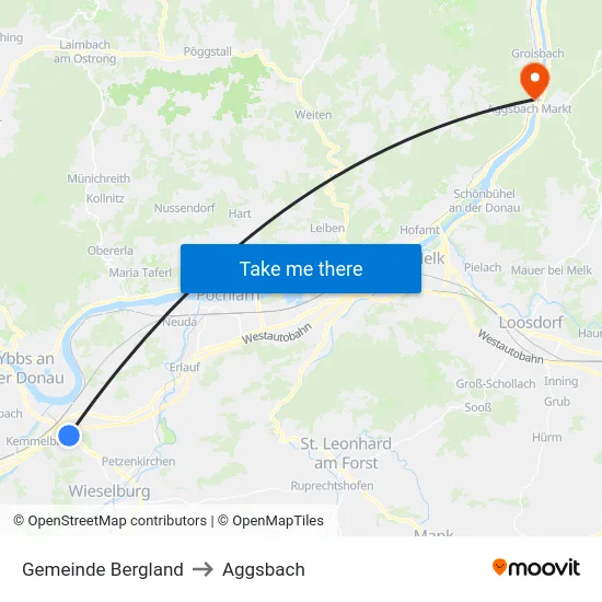 Gemeinde Bergland to Aggsbach map