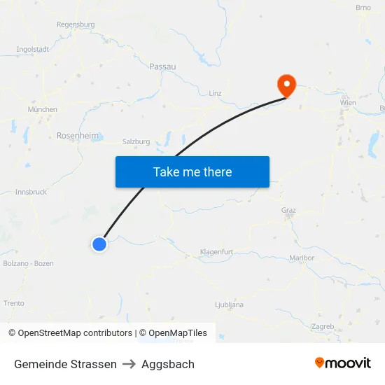 Gemeinde Strassen to Aggsbach map