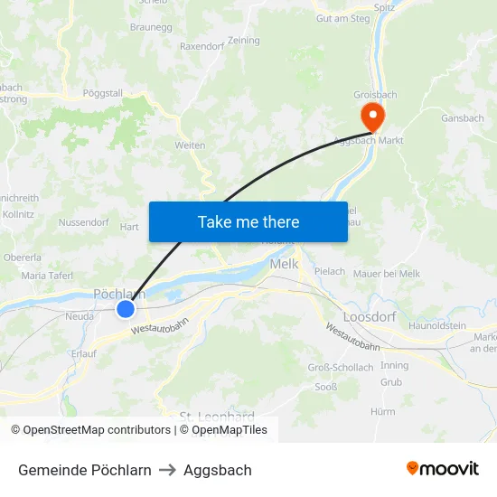 Gemeinde Pöchlarn to Aggsbach map
