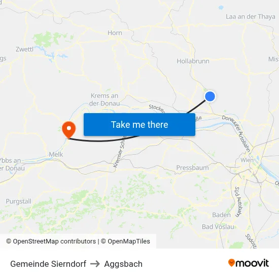 Gemeinde Sierndorf to Aggsbach map