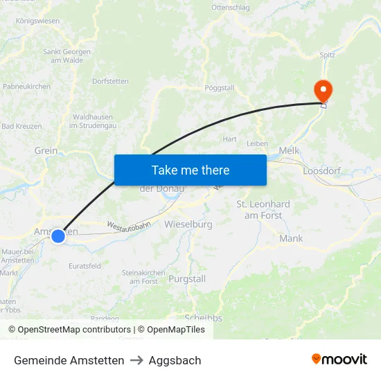 Gemeinde Amstetten to Aggsbach map