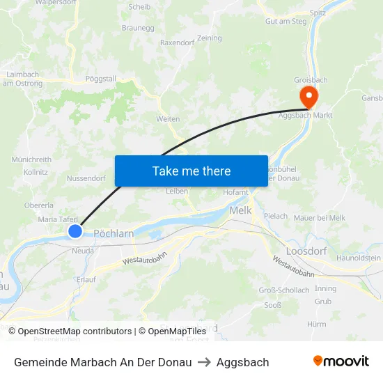 Gemeinde Marbach An Der Donau to Aggsbach map