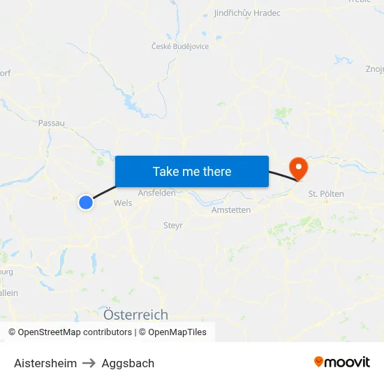 Aistersheim to Aggsbach map