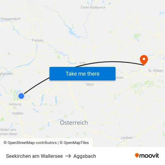 Seekirchen am Wallersee to Aggsbach map