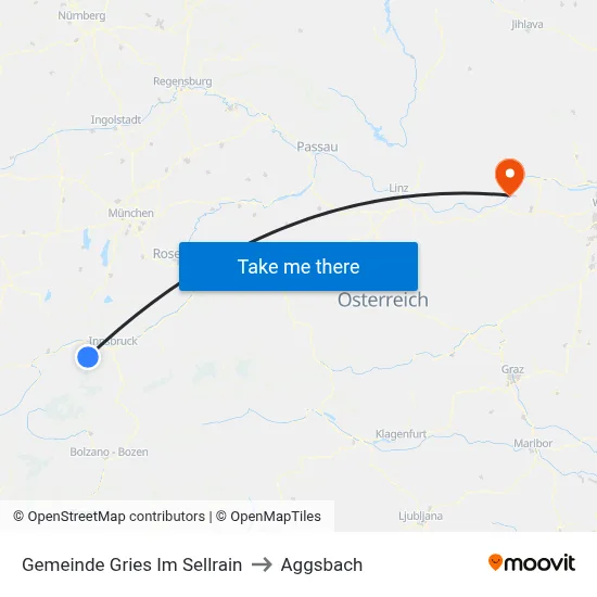 Gemeinde Gries Im Sellrain to Aggsbach map