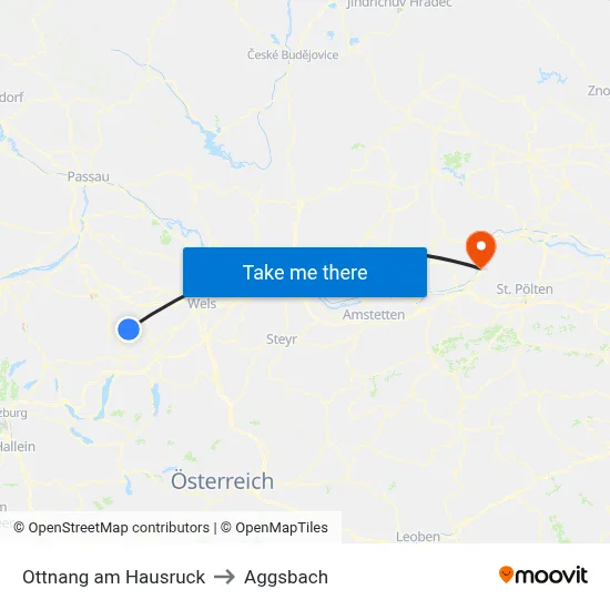 Ottnang am Hausruck to Aggsbach map