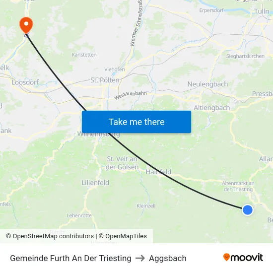 Gemeinde Furth An Der Triesting to Aggsbach map