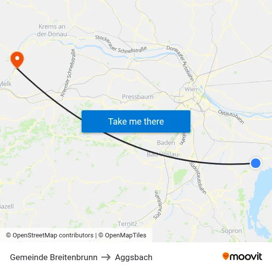 Gemeinde Breitenbrunn to Aggsbach map