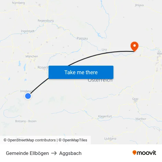 Gemeinde Ellbögen to Aggsbach map