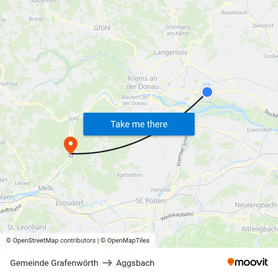 Gemeinde Grafenwörth to Aggsbach map