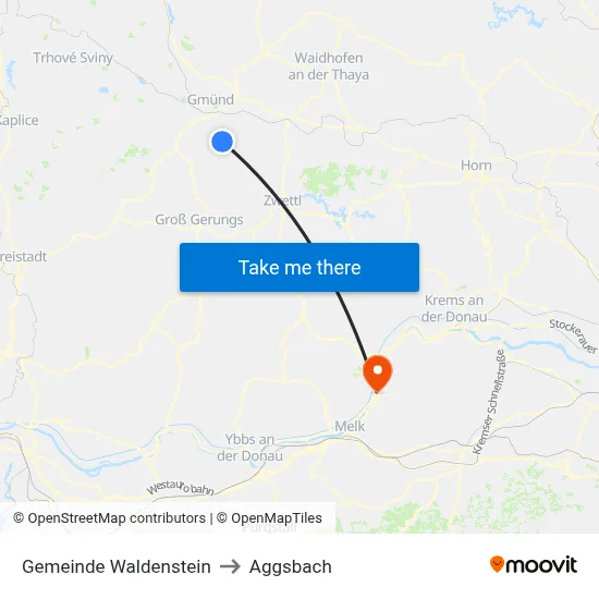 Gemeinde Waldenstein to Aggsbach map