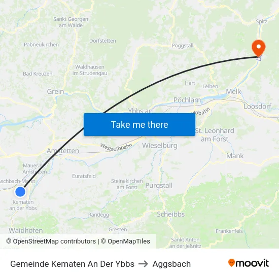 Gemeinde Kematen An Der Ybbs to Aggsbach map