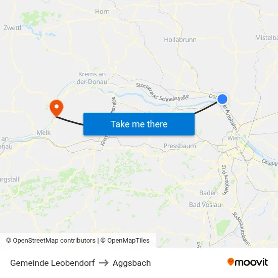 Gemeinde Leobendorf to Aggsbach map