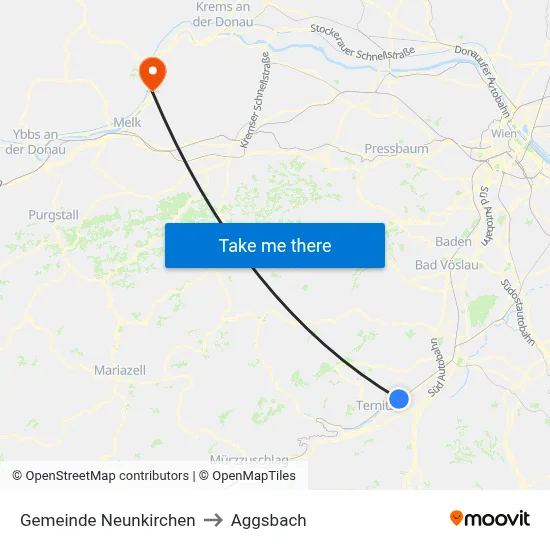 Gemeinde Neunkirchen to Aggsbach map