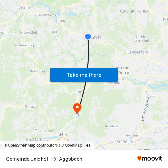 Gemeinde Jaidhof to Aggsbach map