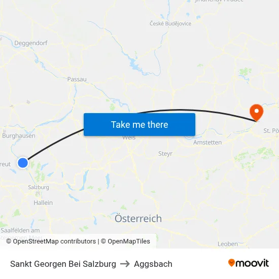 Sankt Georgen Bei Salzburg to Aggsbach map