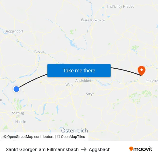 Sankt Georgen am Fillmannsbach to Aggsbach map