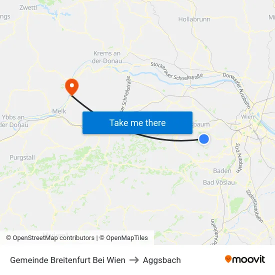 Gemeinde Breitenfurt Bei Wien to Aggsbach map