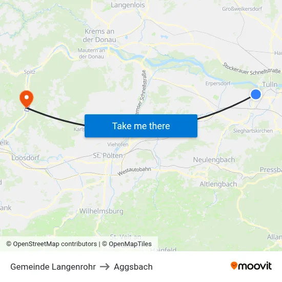 Gemeinde Langenrohr to Aggsbach map
