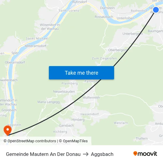 Gemeinde Mautern An Der Donau to Aggsbach map