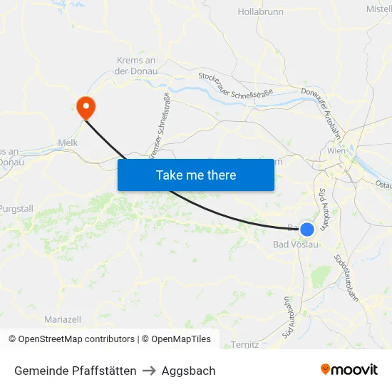 Gemeinde Pfaffstätten to Aggsbach map