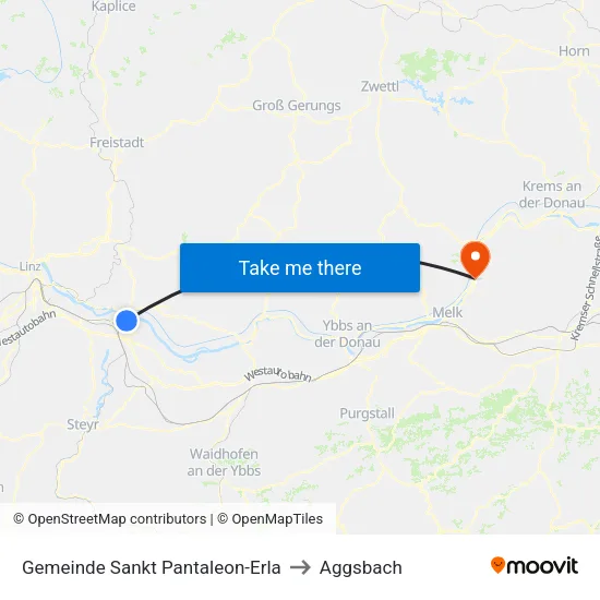 Gemeinde Sankt Pantaleon-Erla to Aggsbach map