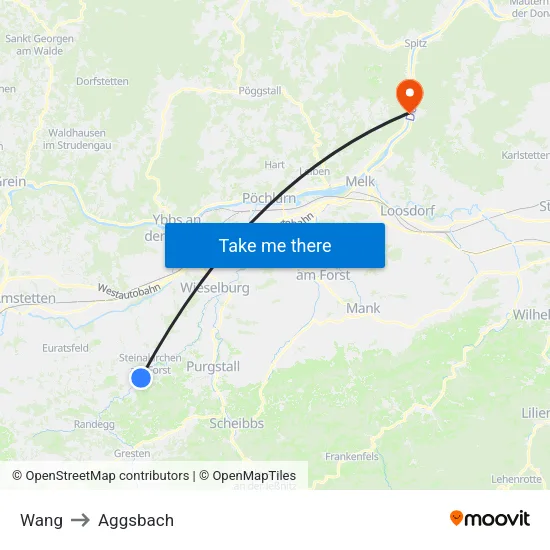 Wang to Aggsbach map