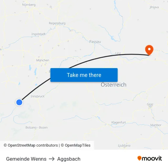 Gemeinde Wenns to Aggsbach map
