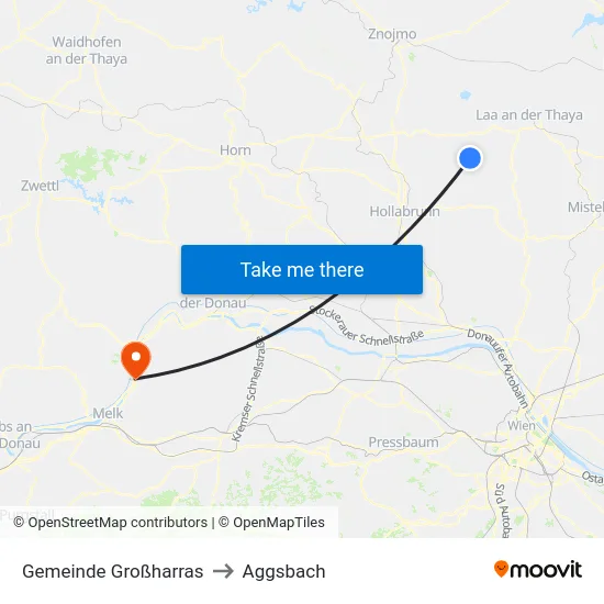 Gemeinde Großharras to Aggsbach map