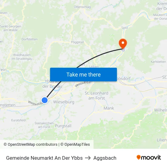 Gemeinde Neumarkt An Der Ybbs to Aggsbach map