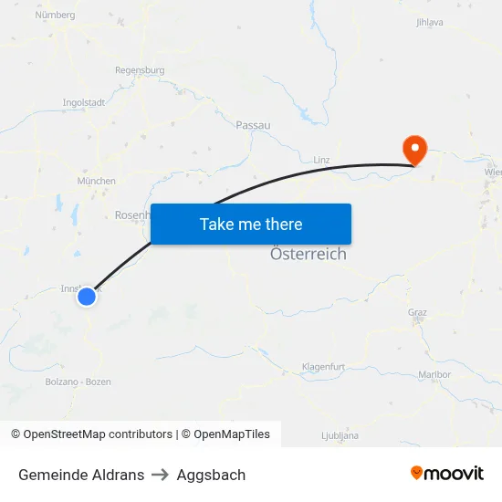 Gemeinde Aldrans to Aggsbach map