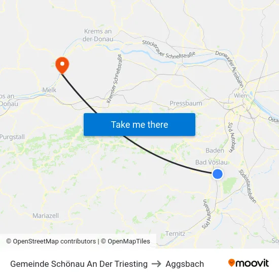Gemeinde Schönau An Der Triesting to Aggsbach map