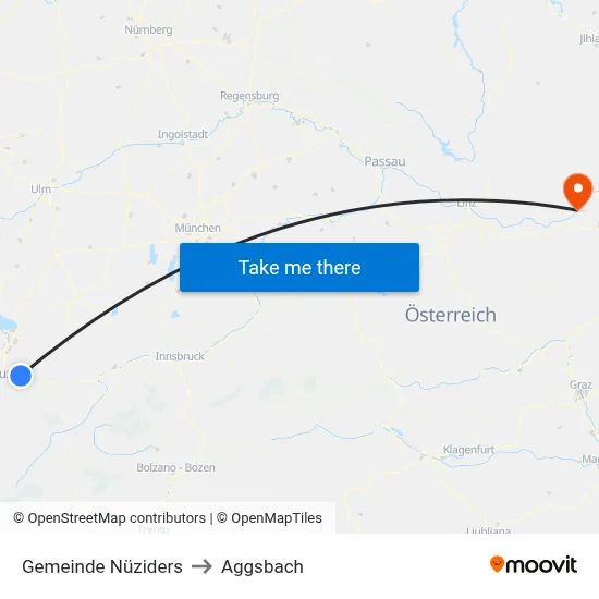 Gemeinde Nüziders to Aggsbach map