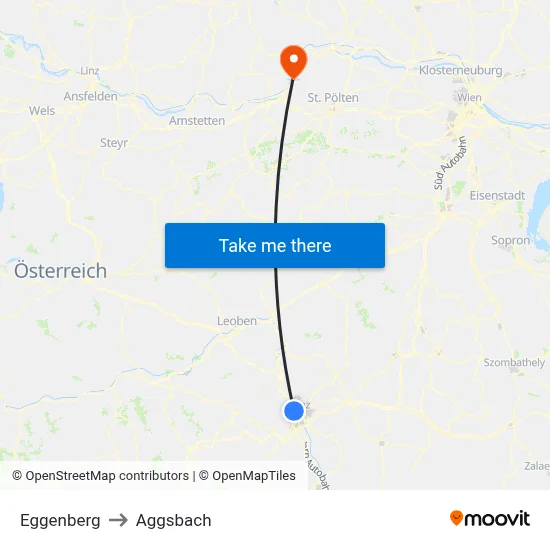 Eggenberg to Aggsbach map