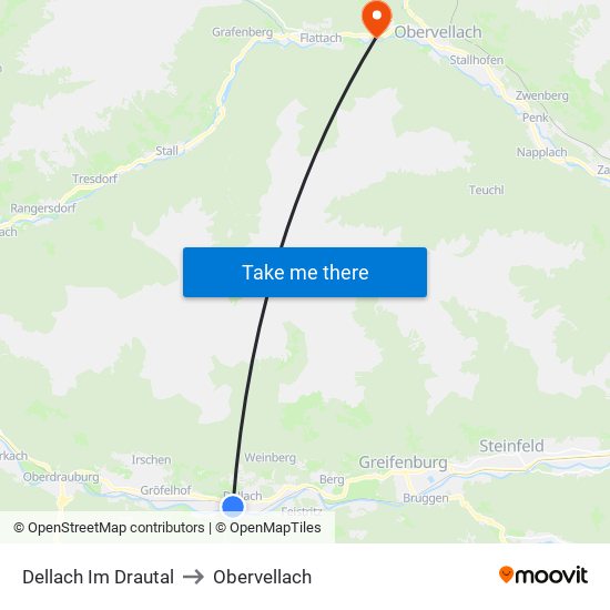 Dellach Im Drautal to Obervellach map