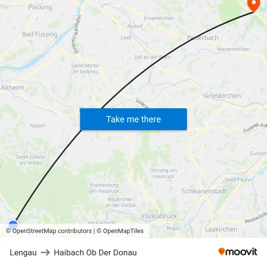 Lengau to Haibach Ob Der Donau map