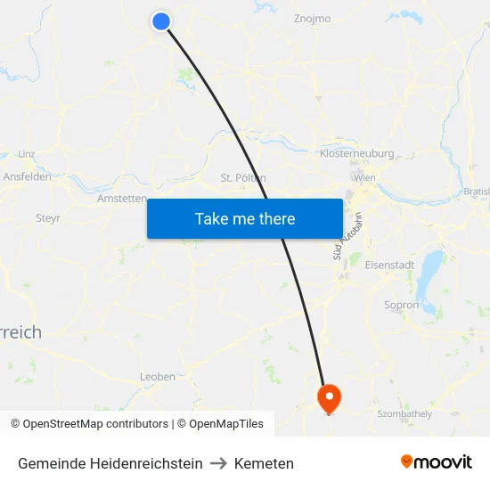 Gemeinde Heidenreichstein to Kemeten map